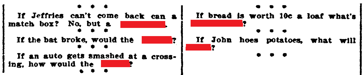 An article about jokes, El Paso Herald-Post newspaper article 14 June 1911