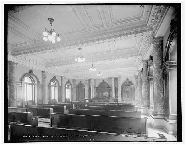 Photo: probate courtroom, Wayne County Building, Detroit, Michigan, c. 1902