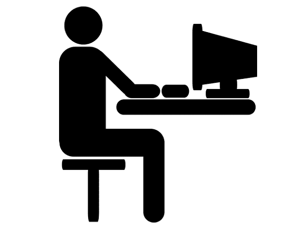 Illustration: a man using a computer
