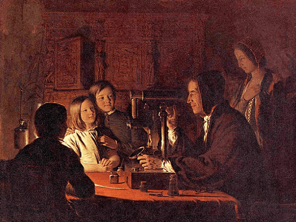 Illustration: “The Microscope” by Robert Walter Weir, 1849. Credit: Wikimedia Commons.