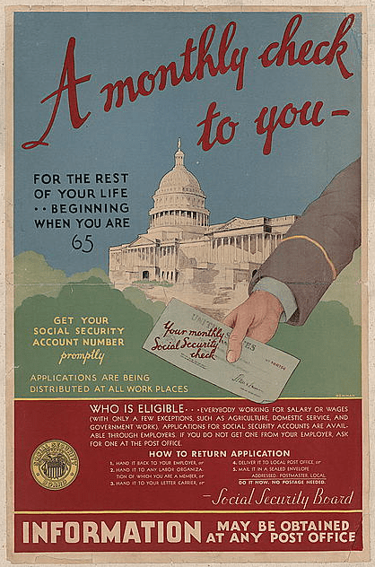 Photo: a poster from the Social Security Board, 1935