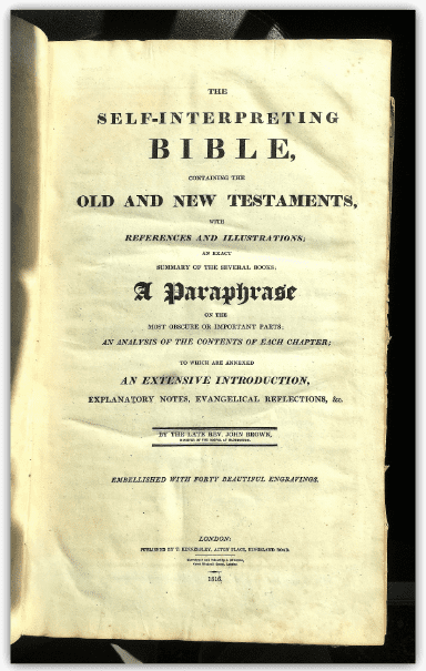 Photo: title page of the family Bible of Amos and Olive Clark