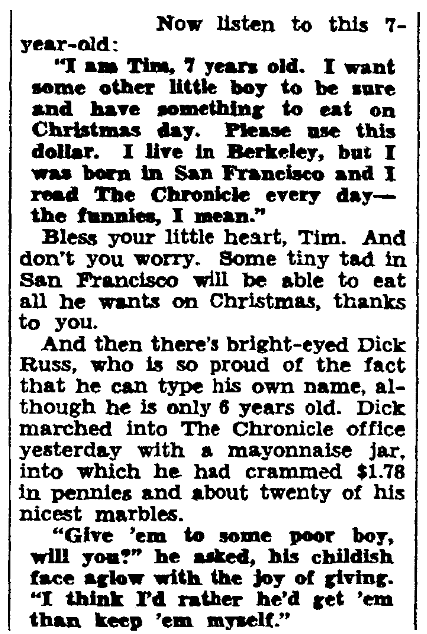 An article about Dick Russ, San Francisco Chronicle newspaper article 19 December 1930