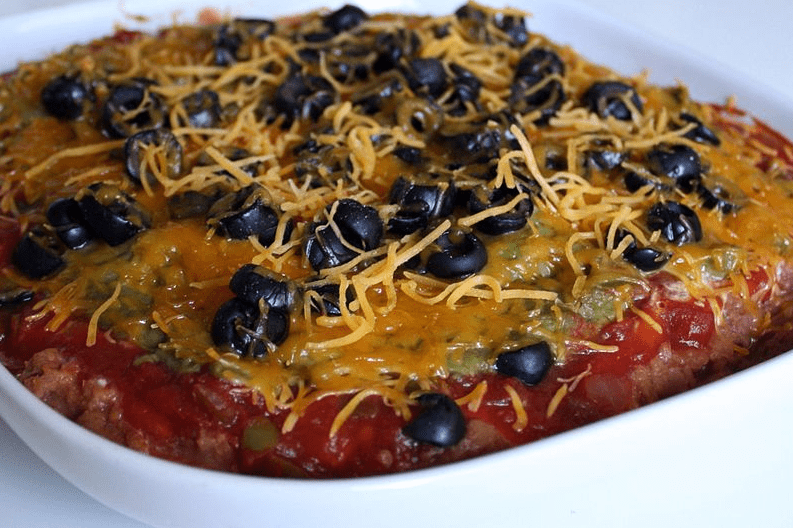 Photo: seven-layer bean dip