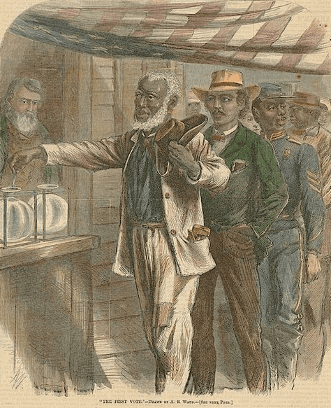 Illustration: “The First Vote,” as depicted on the cover of Harper’s magazine