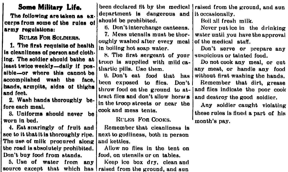 An article about washing hands, Hayti Herald newspaper article 19 April 1917