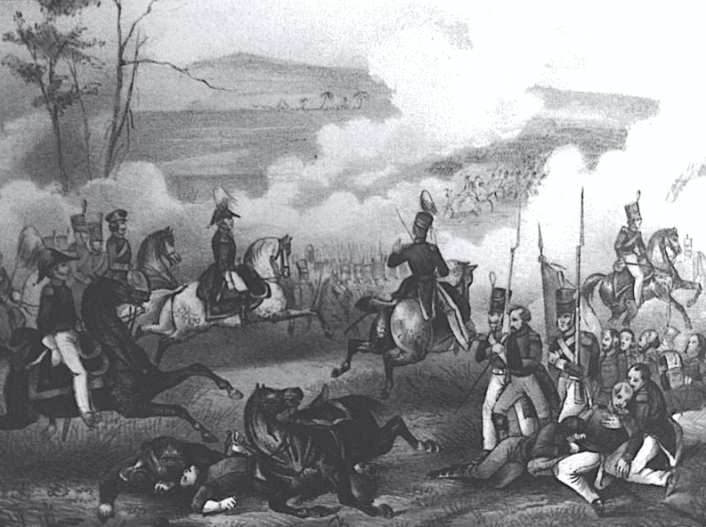Illustration: General Zachary Taylor rides his white horse at the Battle of Palo Alto near present-day Brownsville, Texas, 8 May 1846
