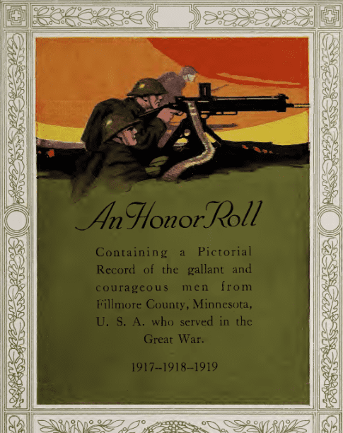Photo: WWI Honor Roll from Fillmore County, Minnesota