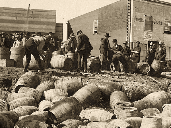 Photo: a police liquor raid at Elk Lake, Ontario, Canada, c. 1925. Credit: Archives of Ontario, C.H.J. Snider fonds, Reference Code F 1194 S 15000, I0015265.