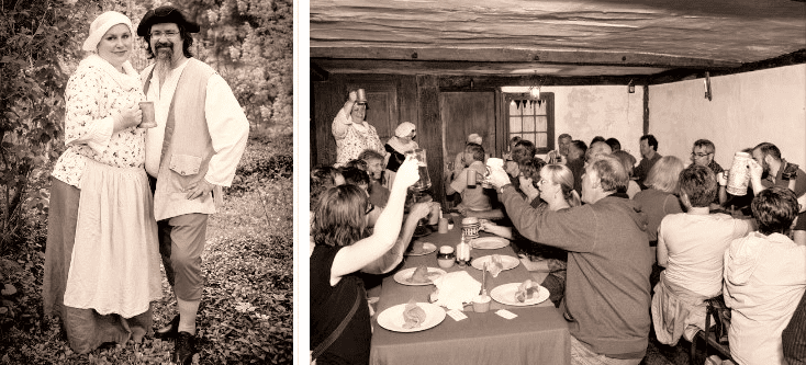 Photo: Bethany Groff and husband James; “Tales and Ales” in action