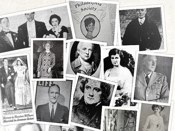Montage: Biddle family members from images in "Tony Biddle of Philadelphia." Credit: Melissa Davenport Berry.