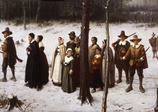 Illustration: "Pilgrims Going To Church" by George Henry Boughton, 1867. Credit: New-York Historical Society; Wikimedia Commons.