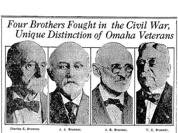 The Bruner brothers, from a 1918 Omaha World-Herald newspaper article