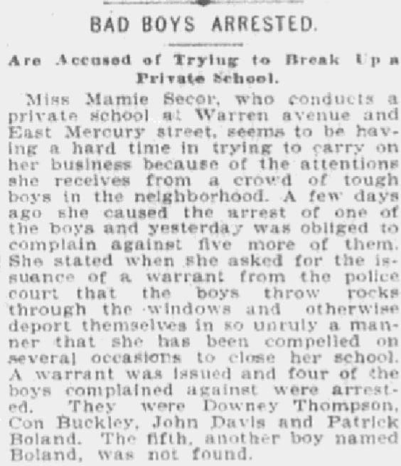 An article about a local school, Anaconda Standard newspaper article 20 July 1900