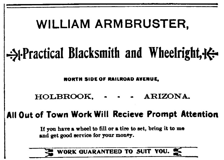 An ad for blacksmith William Armbruster, Argus newspaper advertisement 24 December 1898