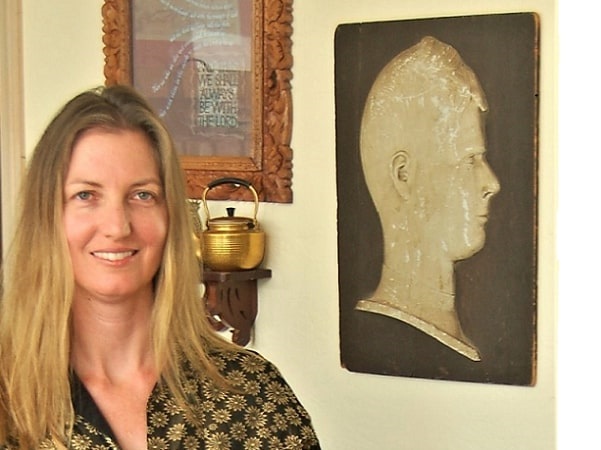 Photo: Barbara Anne Waite’s daughter Carin Waite Roylance, a 9th lineal direct descendant of Ephraim Gilman. Credit: Barbara Anne Waite.