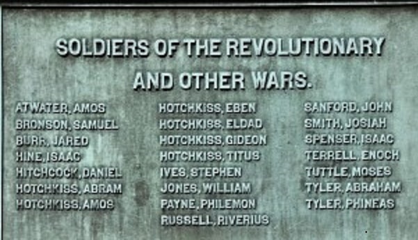 Photo: American Revolutionary War memorial listing Hotchkiss veterans. Credit: Jeanne Bryan Insalaco.