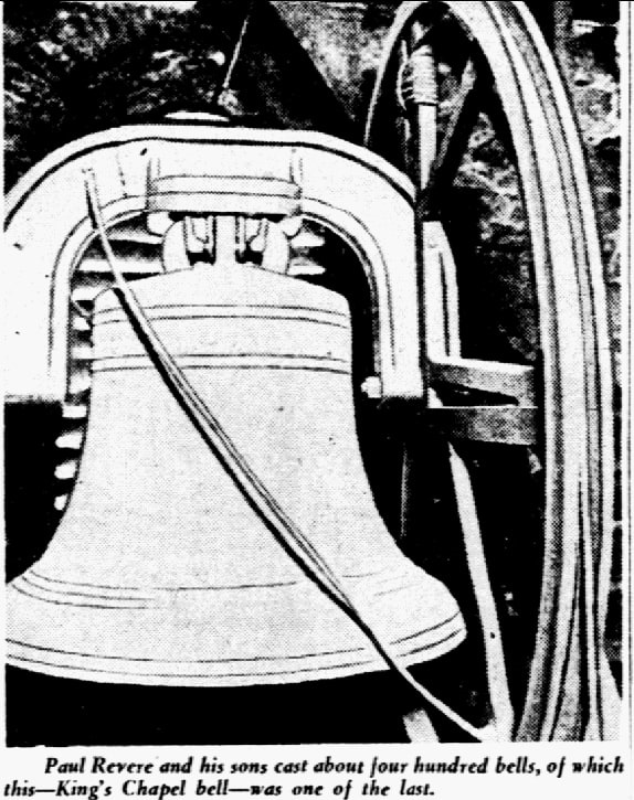 Photo: a bell cast by Paul Revere