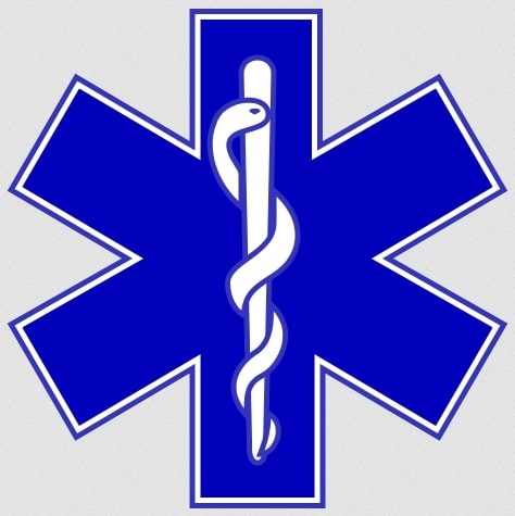 Illustration: Star of Life with the Rod of Asclepius, symbol of emergency medical services.