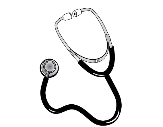 Illustration: a stethoscope.