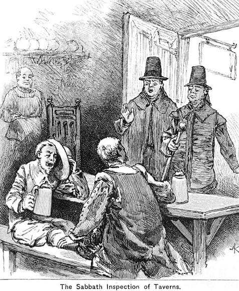 Illustration: “Puritans Inspecting Taverns for Tipplers”