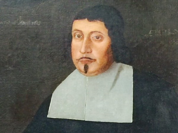 Illustration: close-up of a portrait of Edward Rawson, by the Freake Painter, c. 1670. Credit: New England Historic Genealogical Society; Wikimedia Commons.