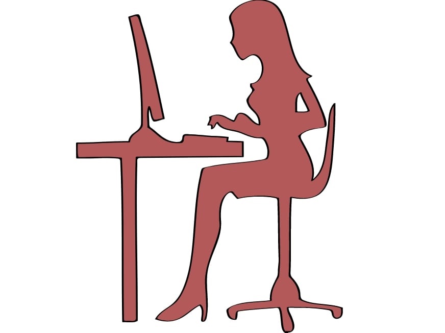 Illustration: a researcher using a computer