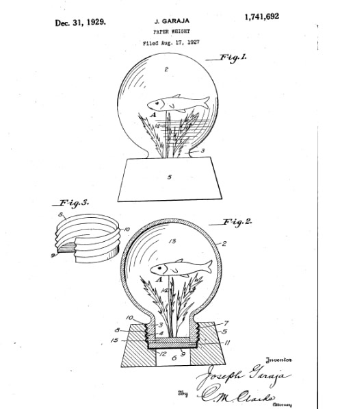 Illustration: drawings to accompany Garaja’s paperweight patent application. Credit: Google Patents.