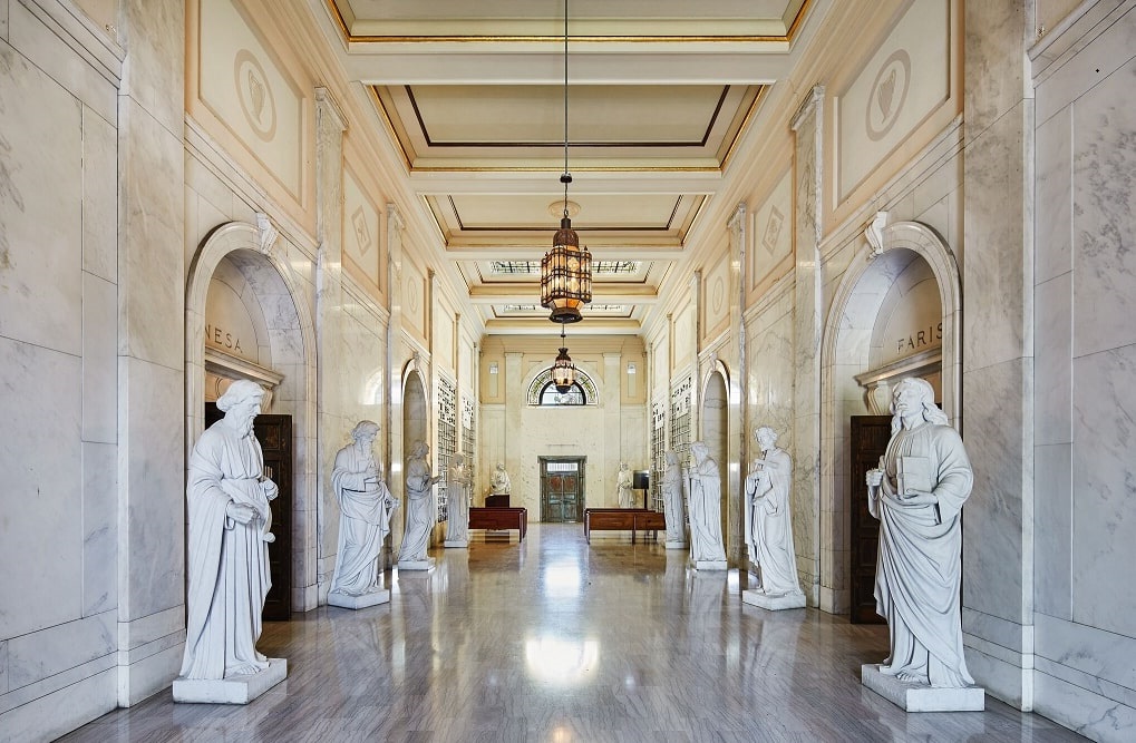 Photo: interior of Hollywood Forever Cemetery Cathedral. Courtesy of Hollywood Forever Cemetery.