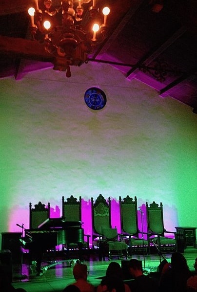 Photo: the stage in the Hollywood Forever Cemetery Masonic Lodge