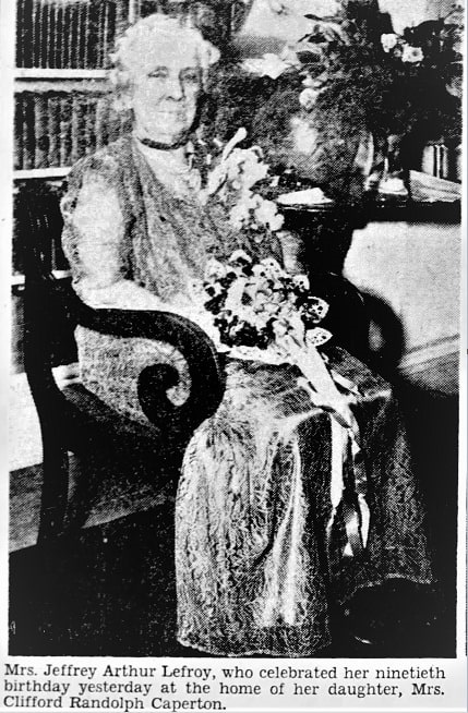 A photo of Sallie Lefroy, Richmond Times-Dispatch newspaper article 16 May 1940