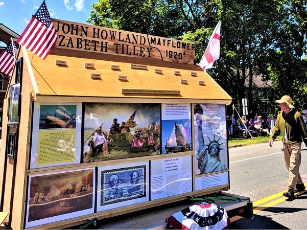Photo: Howland House Float in the 2019 parade, Duxbury, Massachusetts. Courtesy of the Pilgrim John Howard Society.