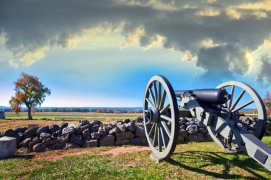 Photo: Civil War cannon at Gettysburg. Credit: https://depositphotos.com/home.html