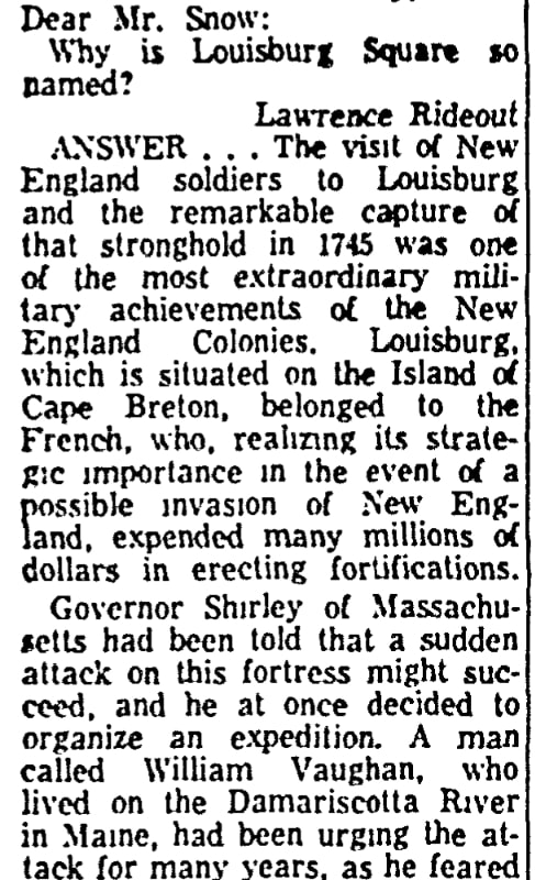 An article about William Pepperrell, Patriot Ledger newspaper 26 June 1964