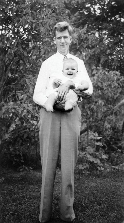 Photo: Edward Barnard Hinckley holding his son Edward Charles Hinckley. Credit: Shireen Hinckley of Los Angles, California.