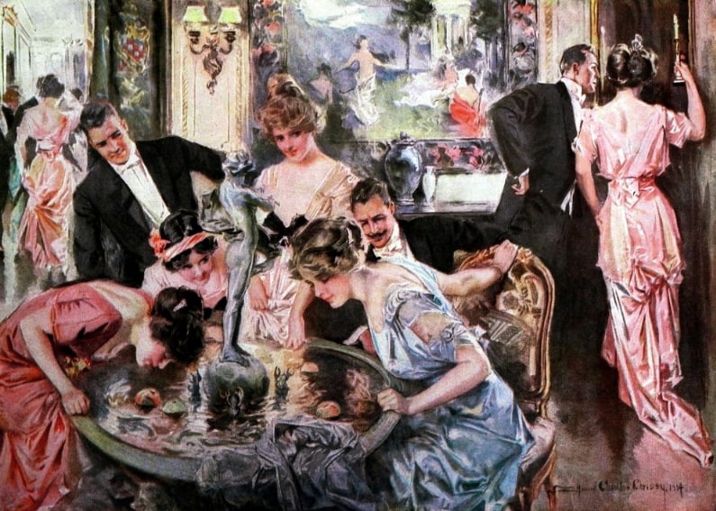 Illustration: Howard Chandler Christy’s painting “Halloween” as reproduced in Scribner’s Magazine, January 1916. Credit: Wikimedia Commons.