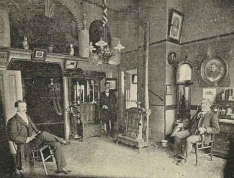 Photo: offices of the Butterworth & Sons mortuary in Seattle, Washington, 1900. Credit: Alfred D. Bowen; Wikimedia Commons.