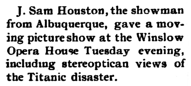 An article about the Titanic, Holbrook Argus newspaper 14 May 1912