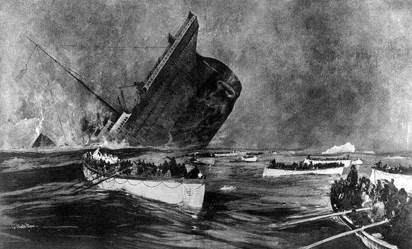 Illustration: Titanic’s final plunge, published in the “Graphic Supplement” of 27 April 1914. Credit: Charles Dixon; Wikimedia Commons.