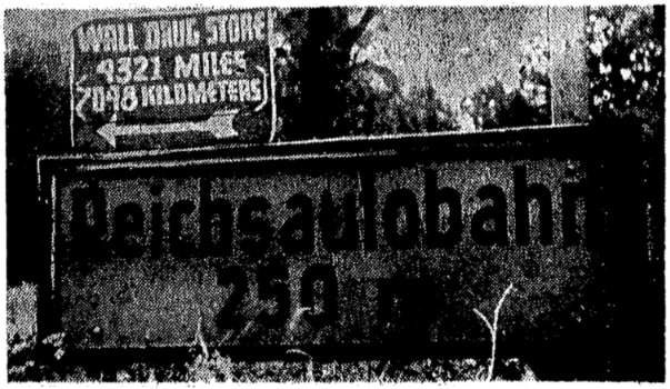 An article about Wall Drug Store, signs in Germany, Omaha World-Herald newspaper, 3 August 1947