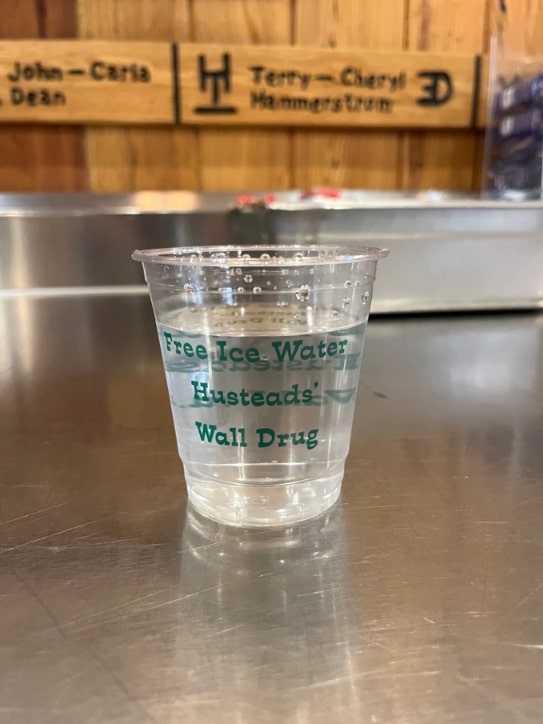 Photo: Wall Drug Store ice water. Credit: Gena Philibert-Ortega.