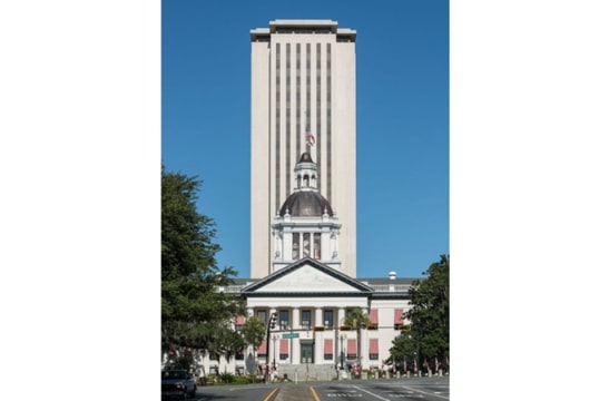 Photo: the old and new Florida State Capitols in Tallahassee, Florida. Credit: DXR; Wikimedia Commons.