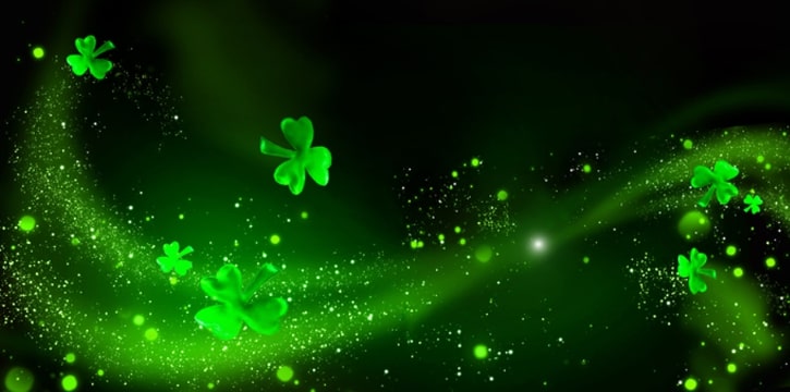 Illustration: shamrocks and stars for St. Patrick’s Day