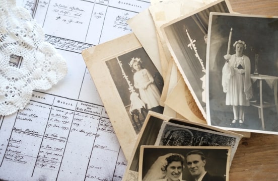 Photo: family photos and research material.