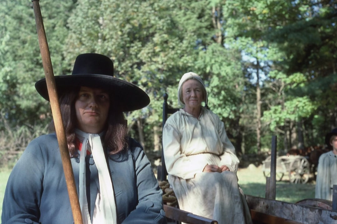 Photo: Rebecca Nurse (Phyllis Thaxter) sits in a cart awaiting execution in a scene from “Three Sovereigns for Sarah.” Credit: Richard B. Trask.