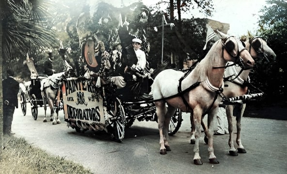 Photo: International Brotherhood of Painters and Allied Trades Local 30 horse-drawn parade float, Labor Day, Savanah, Georgia, 1900. Credit: Silverstein’s Studio; Southern Labor Archives, Georgia State University Library.
