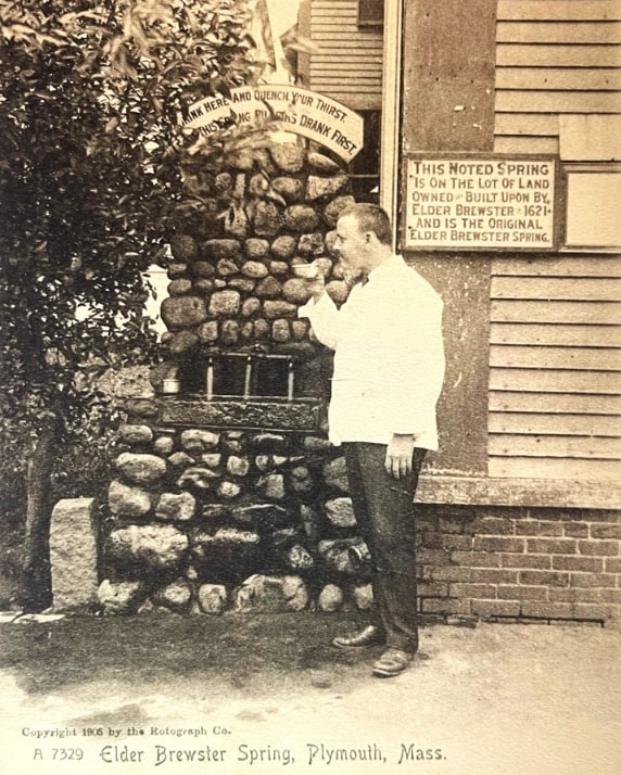 Photo: Elder Brewster Spring, Plymouth, Massachusetts. Credit: Barnstable Library Archives.