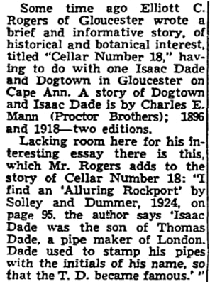 An article about Isaac Dade, Boston Herald newspaper 5 February 1956