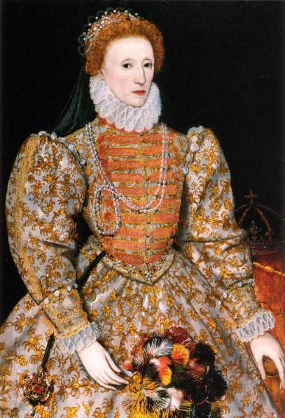 Illustration: Queen Elizabeth I, c. 1575. Unknown artist. Credit: National Portrait Gallery; Wikimedia Commons.