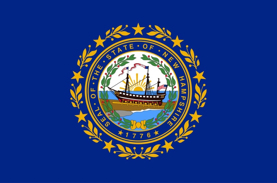 Illustration: New Hampshire state flag. Credit: Wikimedia Commons.
